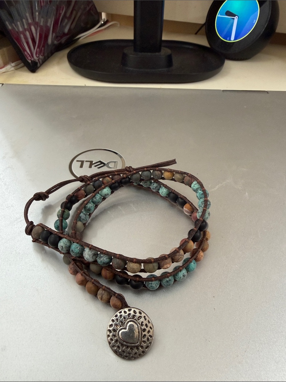 Beautiful rustic stone wrap bracelet. From Etsy.